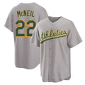 Kooe Athletics #22 Jeff McNeil player Gray Replica Away Stitched Jersey