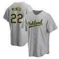 Kooe Athletics #22 Jeff McNeil player Gray Replica Road Stitched Jersey