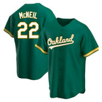 Kooe Athletics #22 Jeff McNeil player Green Replica Kelly Alternate Stitched Jersey
