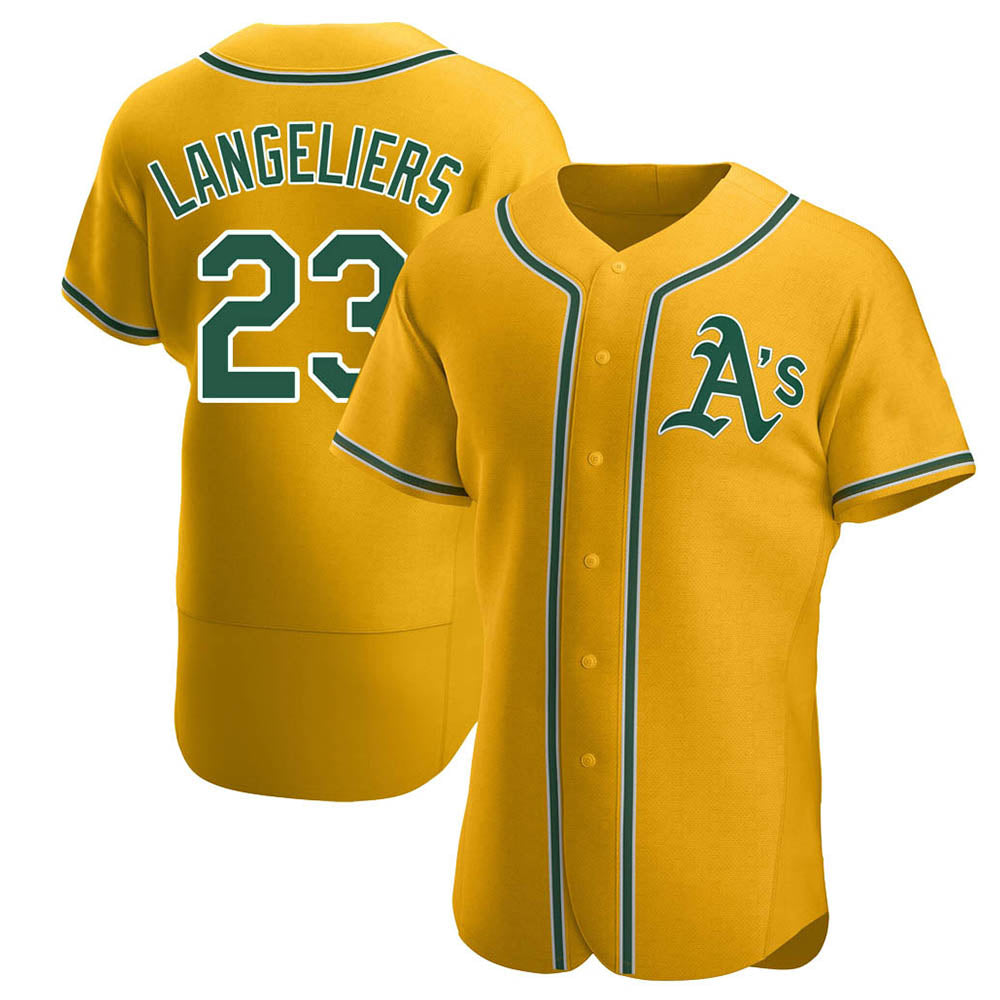 Kooe Athletics #23 Shea Langeliers Player Gold Authentic Alternate Stitched Jerseys