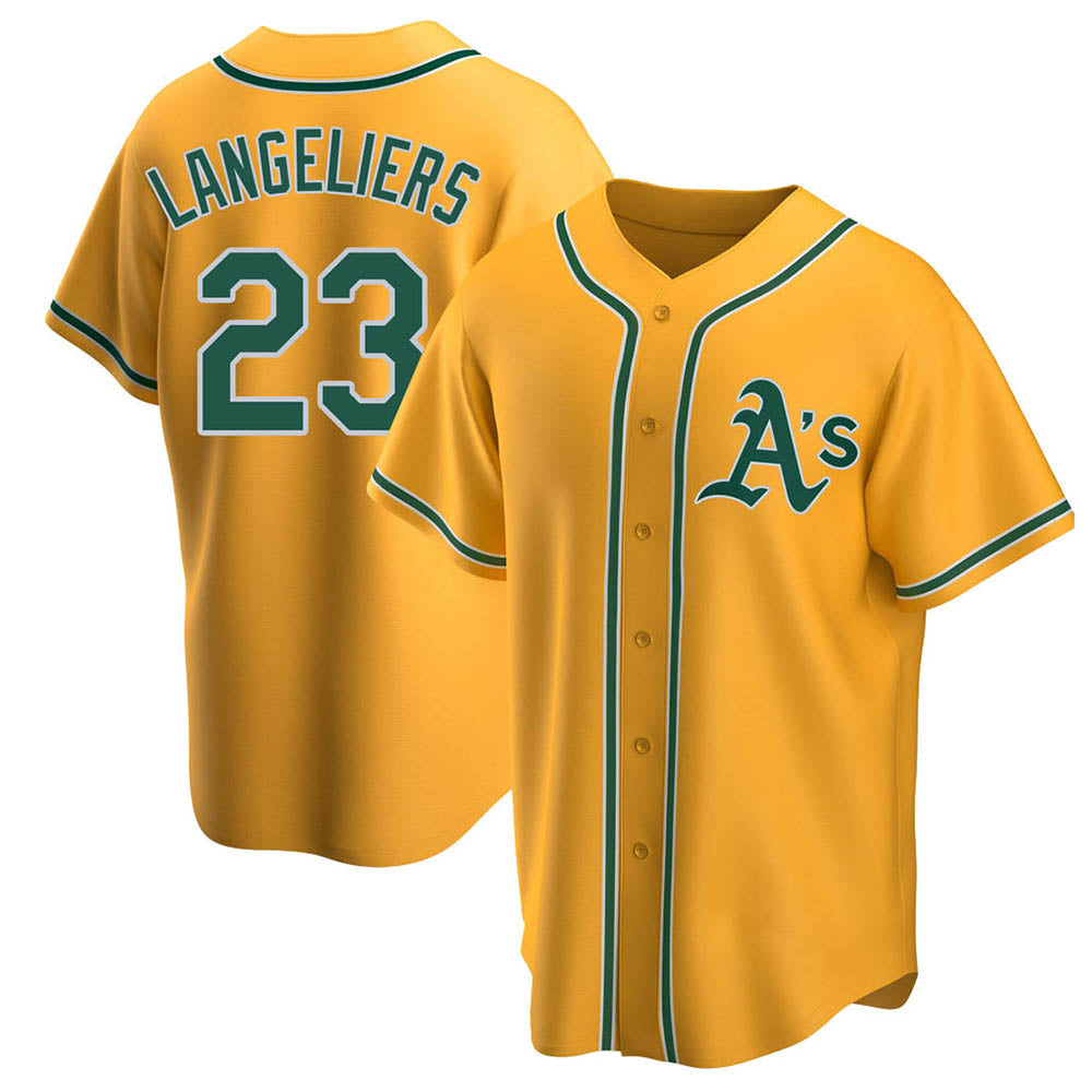 Kooe Athletics #23 Shea Langeliers Player Gold Replica Alternate Stitched Jersey
