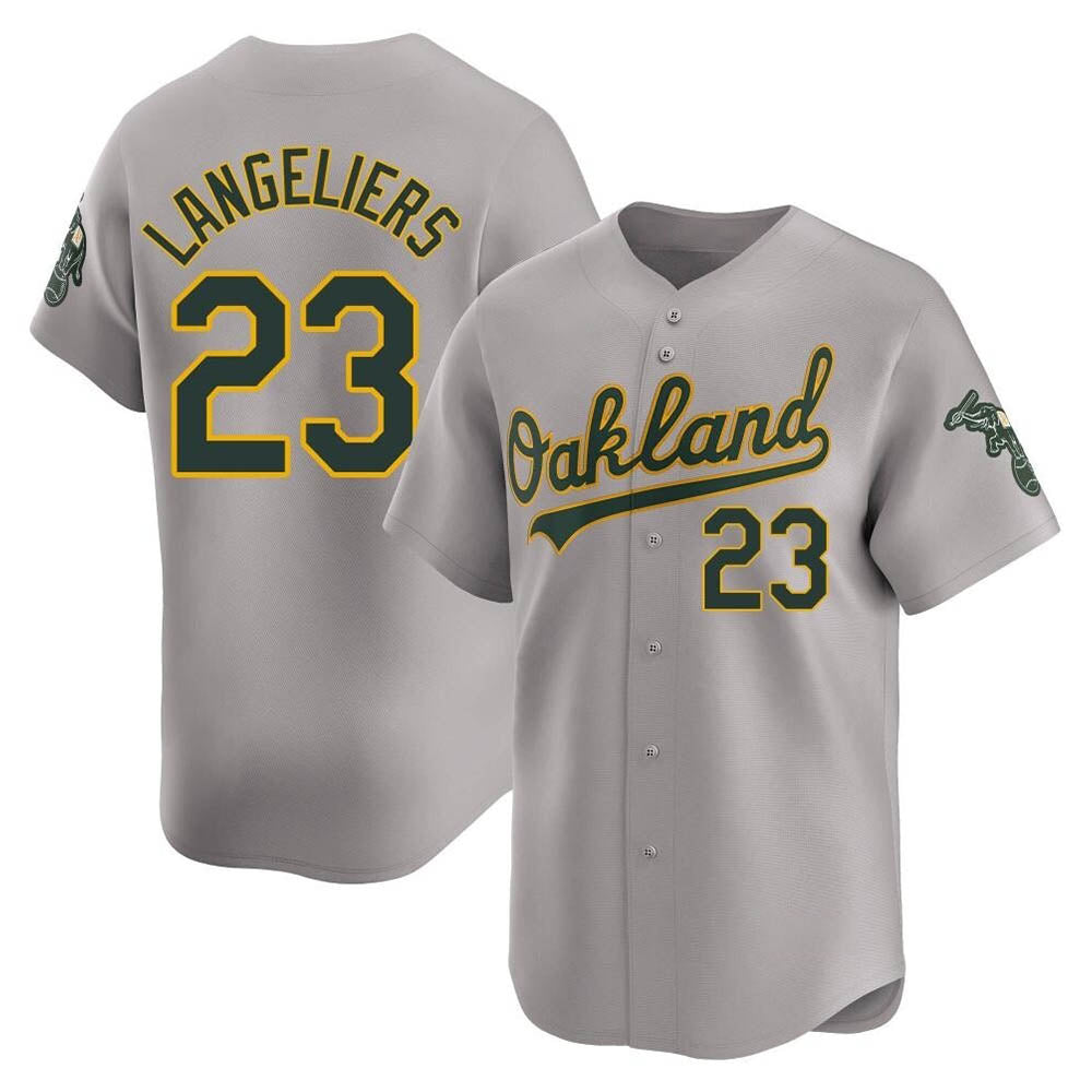 Kooe Athletics #23 Shea Langeliers Player Gray Limited Away Stitched Jersey