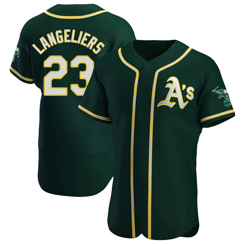 Kooe Athletics #23 Shea Langeliers Player Green Authentic Alternate Stitched Jerseys