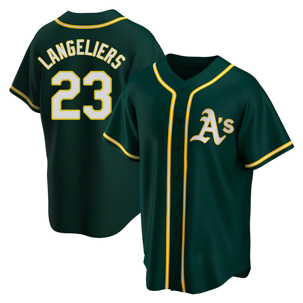 Kooe Athletics #23 Shea Langeliers Player Green Replica Alternate Stitched Jerseys