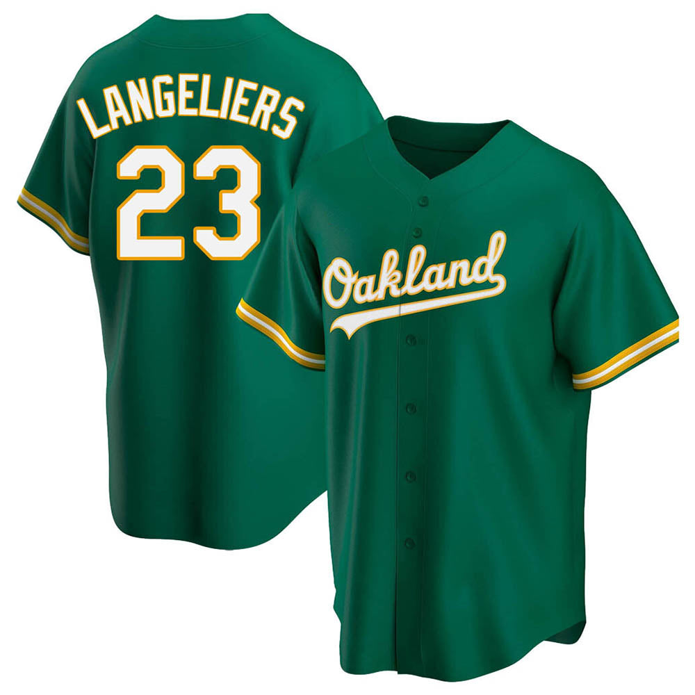 Kooe Athletics #23 Shea Langeliers Player Green Replica Kelly Alternate Stitched Jerseys