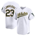 Kooe Athletics #23 Shea Langeliers Player White Limited Home Stitched Jersey