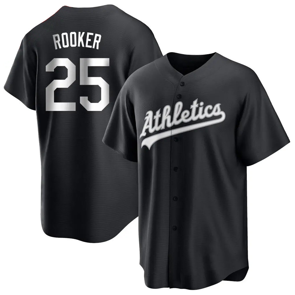 Kooe Athletics #25 Brent Rooker Black Replica Game Personalized Jerseys