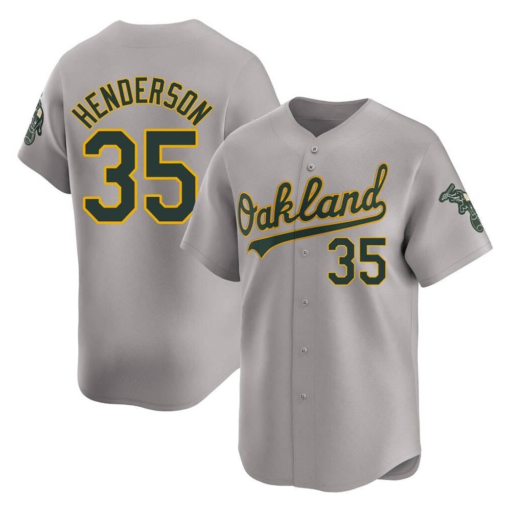 Kooe Athletics #35 Rickey Henderson Player Gray Limited Away Stitched Jersey