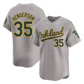 Kooe Athletics #35 Rickey Henderson Player Gray Limited Away Stitched Jersey