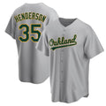 Kooe Athletics #35 Rickey Henderson Player Gray Replica Road Stitched Jersey