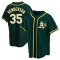 Kooe Athletics #35 Rickey Henderson Player Green Replica Alternate Stitched Jersey