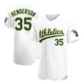 Kooe Athletics #35 Rickey Henderson Player White Authentic Home Stitched Jersey