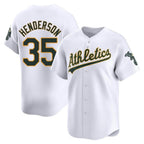 Kooe Athletics #35 Rickey Henderson Player White Limited Home Stitched Jersey