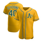 Kooe Athletics #40 Luis Severino player Gold Authentic Alternate Stitched Jersey