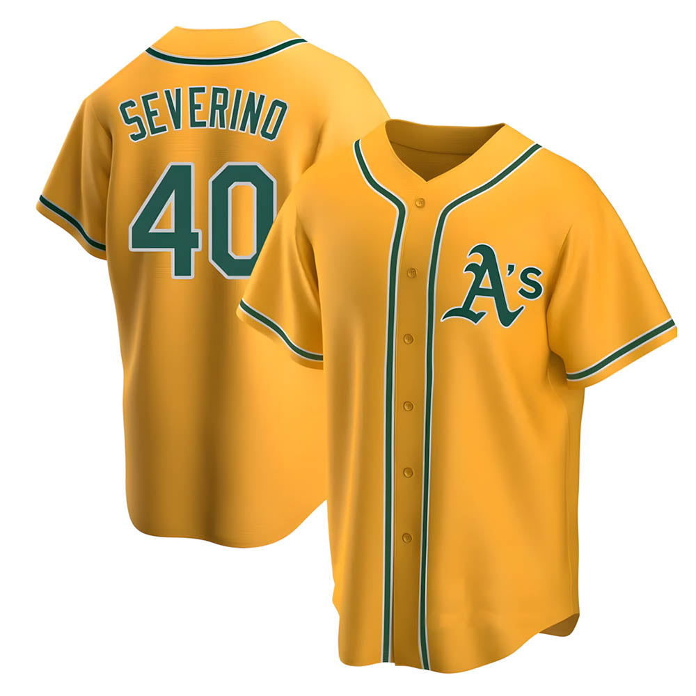 Kooe Athletics #40 Luis Severino player Gold Replica Alternate Stitched Jersey
