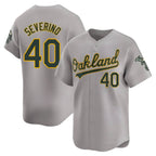 Kooe Athletics #40 Luis Severino player Gray Limited Away Stitched Jersey