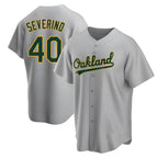 Kooe Athletics #40 Luis Severino player Gray Replica Road Stitched Jersey