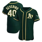 Kooe Athletics #40 Luis Severino player Green Authentic Alternate Stitched Jersey