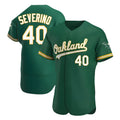 Kooe Athletics #40 Luis Severino player Green Authentic Kelly Alternate Stitched Jersey
