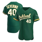Kooe Athletics #40 Luis Severino player Green Authentic Kelly Alternate Stitched Jersey