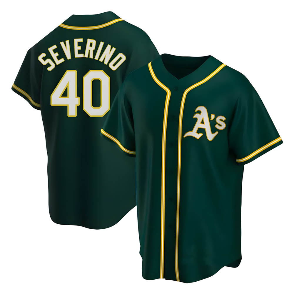 Kooe Athletics #40 Luis Severino player Green Replica Alternate Stitched Jersey