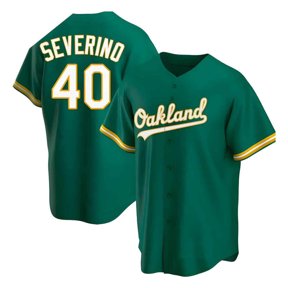 Kooe Athletics #40 Luis Severino player Green Replica Kelly Alternate Stitched Jersey