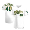 Kooe Athletics #40 Luis Severino player White Authentic Home Stitched Jersey