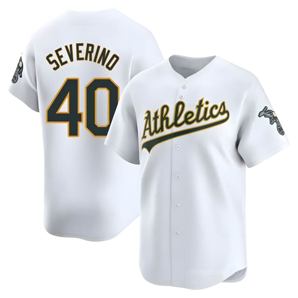 Kooe Athletics #40 Luis Severino player White Limited Home Stitched Jersey