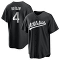 Kooe Athletics #4 Lawrence Butler player Black&White Replica Alternate Stitched Jersey
