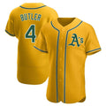 Kooe Athletics #4 Lawrence Butler player Gold Authentic Alternate Stitched Jersey
