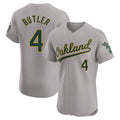 Kooe Athletics #4 Lawrence Butler player Gray Elite Road Stitched Jersey