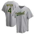 Kooe Athletics #4 Lawrence Butler player Gray Replica Road Stitched Jersey