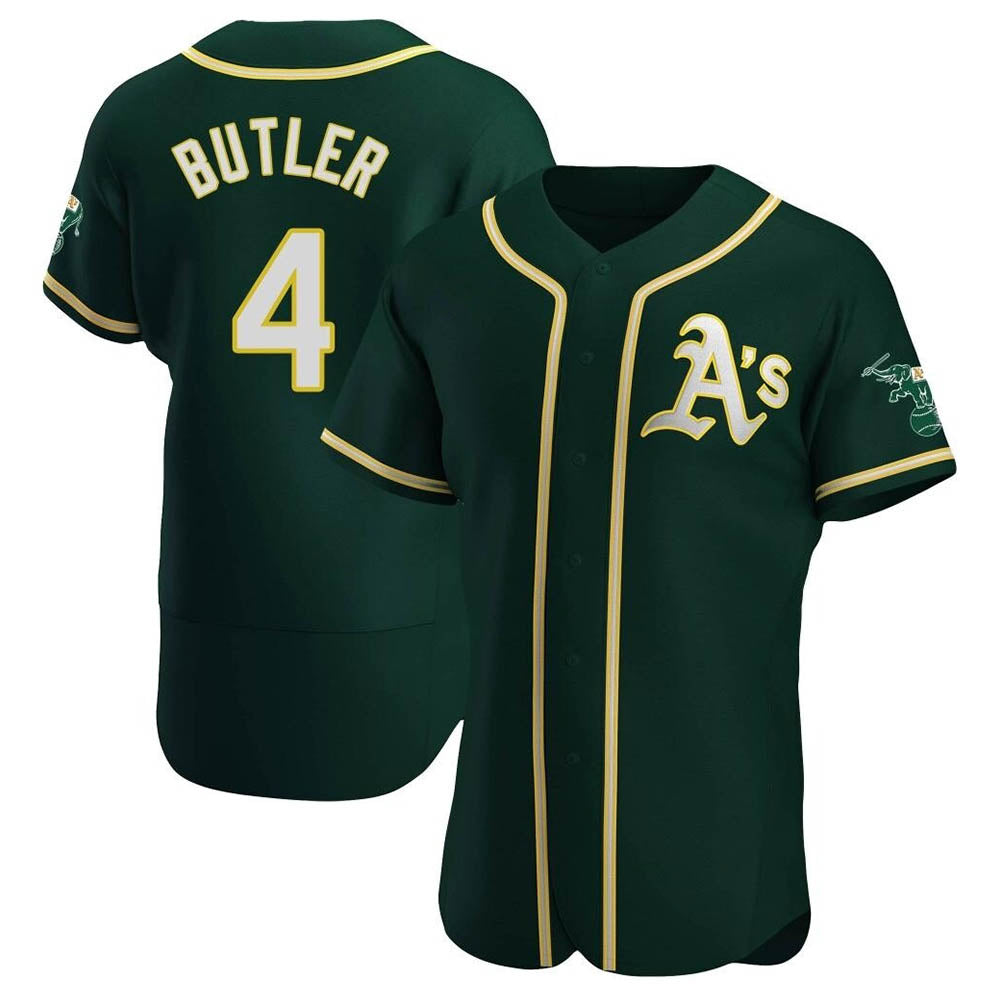 Kooe Athletics #4 Lawrence Butler player Green Authentic Alternate Stitched Jersey
