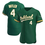 Kooe Athletics #4 Lawrence Butler player Green Authentic Kelly Alternate Stitched Jersey