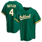 Kooe Athletics #4 Lawrence Butler player Green Replica Kelly Alternate Stitched Jersey