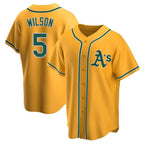 Kooe Athletics #5 Jacob Wilson Gold Replica Alternate Stitched Jersey