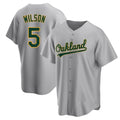 Kooe Athletics #5 Jacob Wilson Gray Replica Road Stitched Jersey
