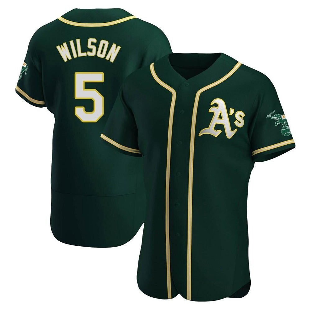 Kooe Athletics #5 Jacob Wilson Green Authentic Alternate Stitched Jersey