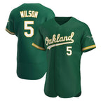 Kooe Athletics #5 Jacob Wilson Green Authentic Kelly Alternate Stitched Jersey