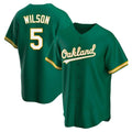 Kooe Athletics #5 Jacob Wilson Green Kelly Alternate Stitched Jersey