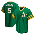 Kooe Athletics #5 Jacob Wilson Green Replica Cooperstown Collection T shirt Stitched Jersey
