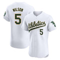 Kooe Athletics #5 Jacob Wilson White Elite Home Stitched Jersey