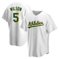 Kooe Athletics #5 Jacob Wilson White Replica Home Stitched Jersey