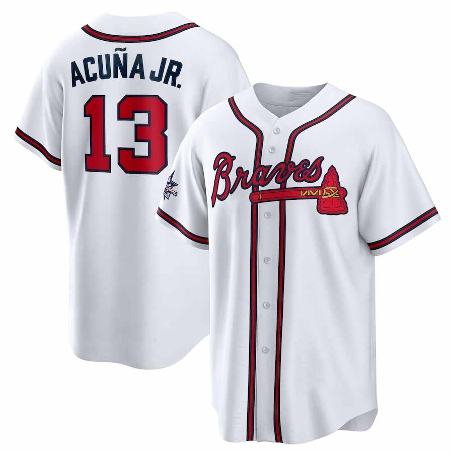 Kooe A.Braves #13 Ronald Acuna Jr. 2025 All-Star Game Home Replica Player Jersey - White Stitched Personalized Jersey