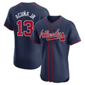 Kooe A.Braves #13 Ronald Acuna Jr. Alternate Elite Player Jersey - Navy Personalized Jerseys
