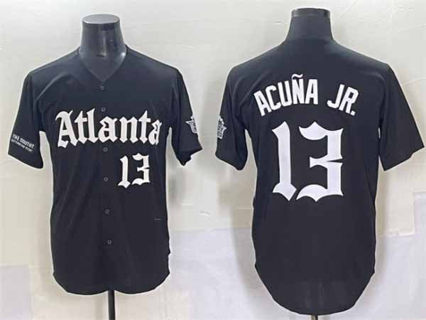 Kooe A.Braves #13 Ronald Acuna Jr. Black Gothic South x Outkast Edition Vapor Limited Stitched Personalized Jersey
