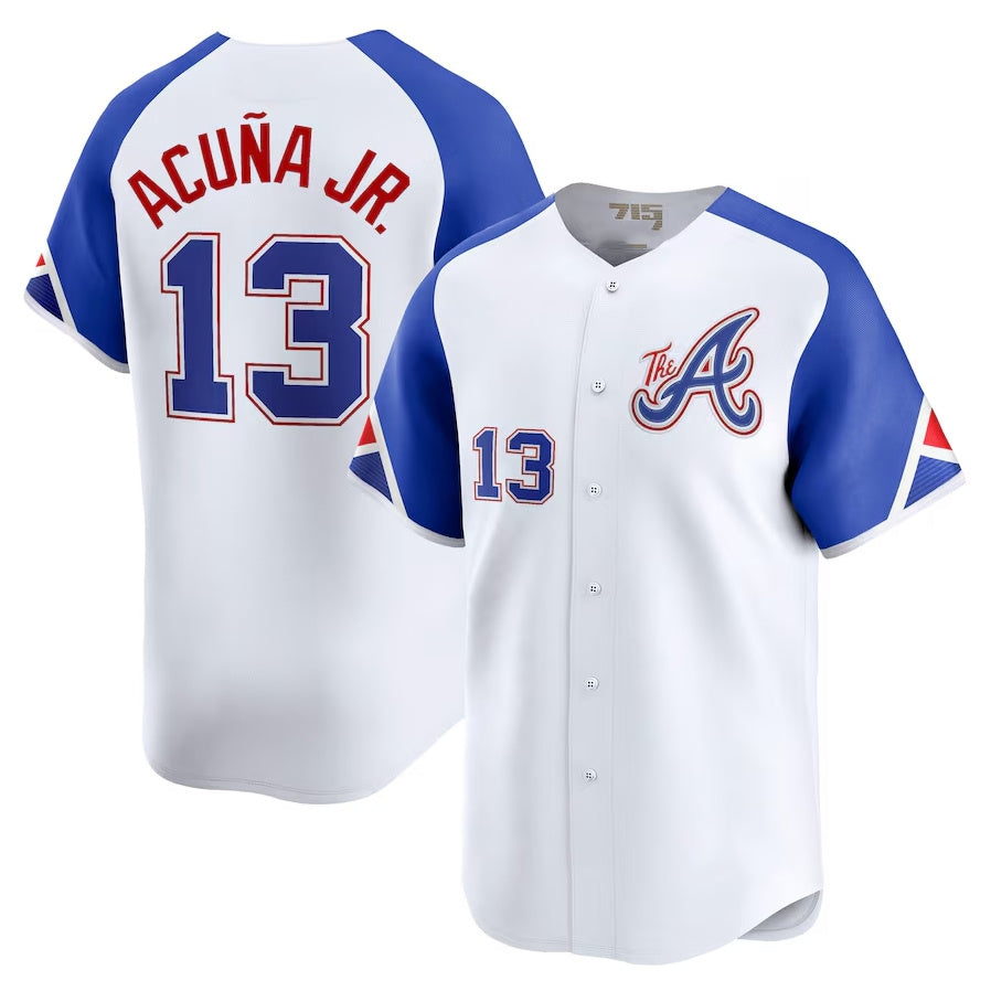 Kooe A.Braves #13 Ronald Acuna Jr. City Connect Limited Jersey - White Personalized Jerseys