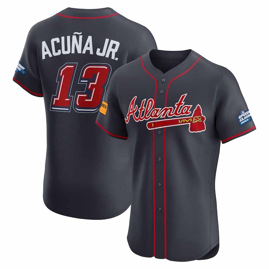 Kooe A.Braves #13 Ronald Acuna Jr. Navy 2025 Speedway Classic Alternate Elite Player Personalized Jersey