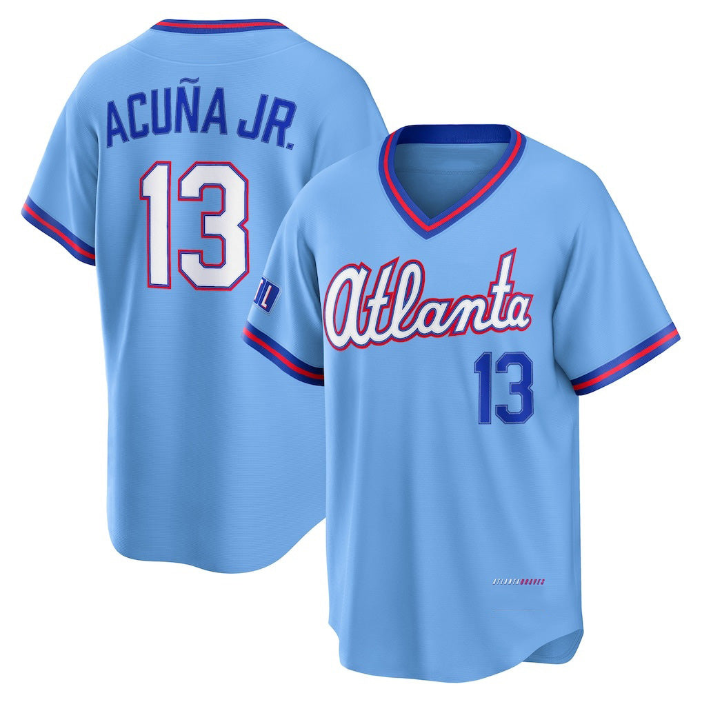 Kooe A.Braves #13 Ronald Acuna Jr. Powder Blue 2026 City Connect Stadium Stitched Personalized Jersey