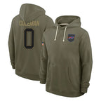 Kooe B.Bills #0 Keon Coleman Player Olive Salute To Service Hoodies Game Stitched Jerseys